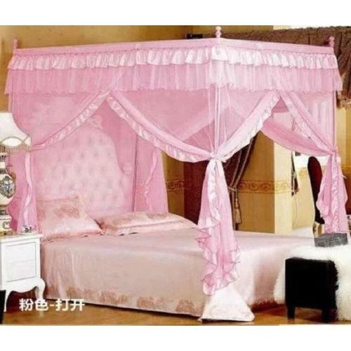 4*6 Ultimate Protection & Cozy Mosquito Net With 4 Stainless Steel Stands & 3 Doors Design Bed Net