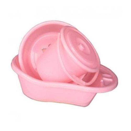 Plastic Baby's Bath Basin 20 Litre, Basin With Bucket, 20 Litres - Pink