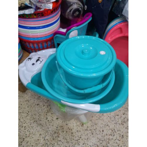 UNIQUE Baby Basin Set With Round Wash Basin And 20L Bucket Bathing Set - Blue
