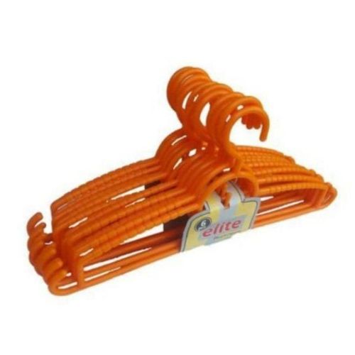 12-Pieces Of Plastic Clothes Hanger-, Orange