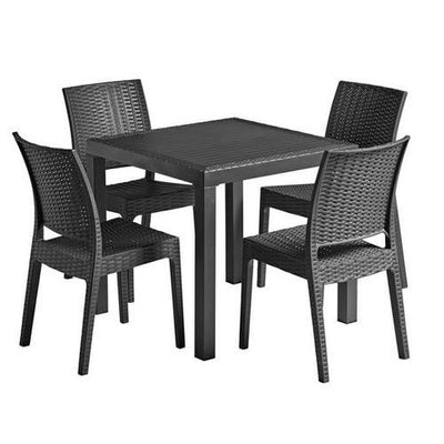Elegant Four-Seater Plastic Chair And Table Set – Indoor & Outdoor Use