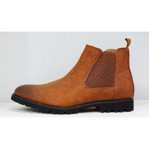 Men's Leather Chelsea Style Boots - Brown