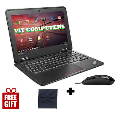 Lenovo Thinkpad Ultrabook 11e Mini Laptop, 11.6",Intel Celeron 128 GB SSD,4GB Black Plus Free Pouche,and Mouse, Refurbished.