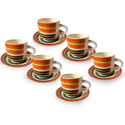 6 Colored Coffee Cups