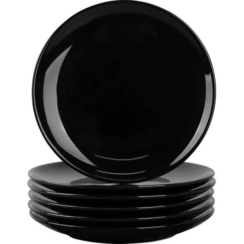 6Pieces Of Black Heat Resistant Dinner Plates