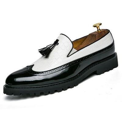 Banagat Men Glossy Tassel Brogue Shoes Loafers & Slip-ons Formal Corporate