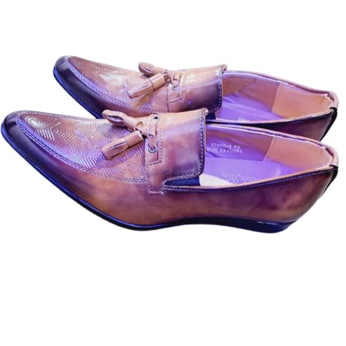 Elegant Leather Tassel Loafers For Men - Brown.