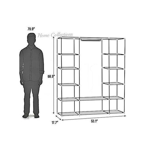 3 Column Cloth Wardrobe(Not Assembled)