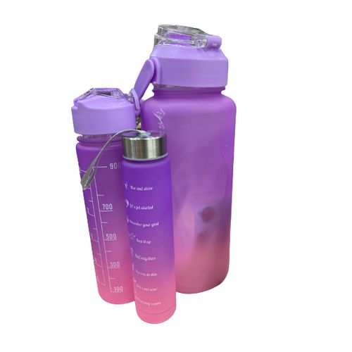 3 In 1 Extra Large Water Bottle Set-sport -Multicolored