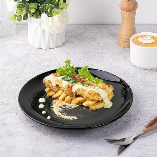 6Pieces Of Black Heat Resistant Dinner Plates