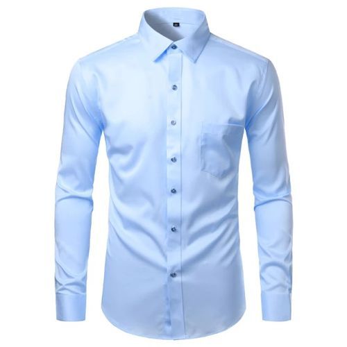 3 Piece Men's Cotton Office Shirts Long Sleeve - White, Blue & Pink
