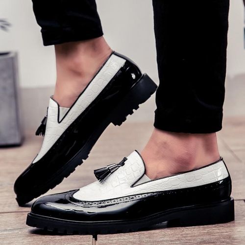 Banagat Men Glossy Tassel Brogue Shoes Loafers & Slip-ons Formal Corporate