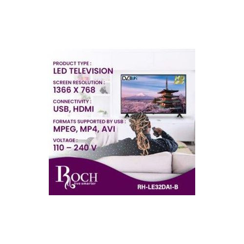 32 Inch HD Digital Satellite Free To Air Led TV - Black