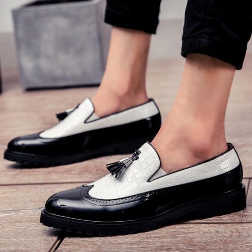 Banagat Men Glossy Tassel Brogue Shoes Loafers & Slip-ons Formal Corporate