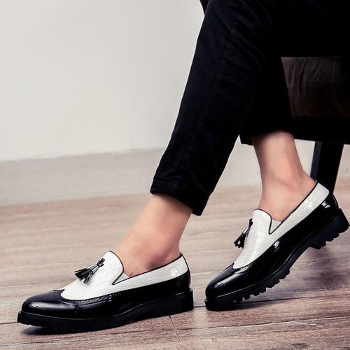 Banagat Men Glossy Tassel Brogue Shoes Loafers & Slip-ons Formal Corporate