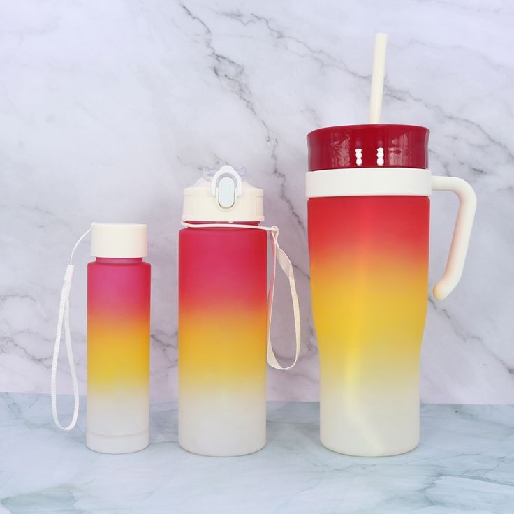 3 set plastic water bottle