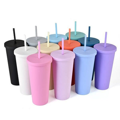 Plastic juice mugs