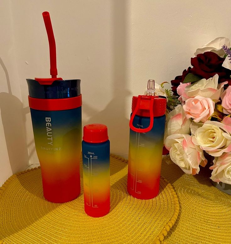 3 set plastic water bottle