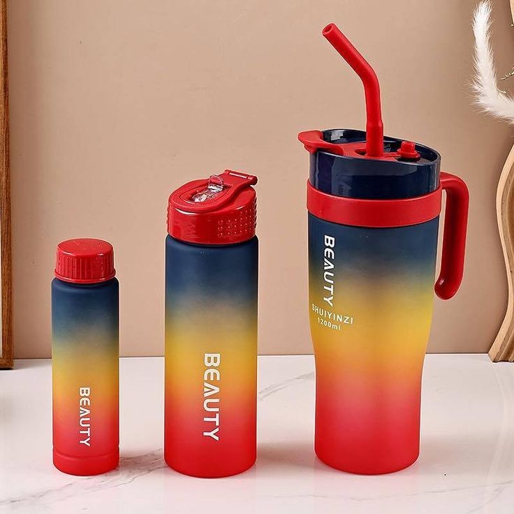 3 set plastic water bottle
